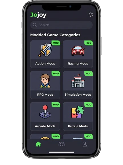 Jojoy App: I Tested v4.0.0 on 3 Devices Safe Download Guide (2026) 3 Jojoy app interface screenshot showing modded game categories